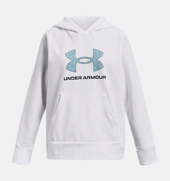 Under Armour Girls' UA Rival Fleece Big Logo Print Fill Hoodie (Extended Size)